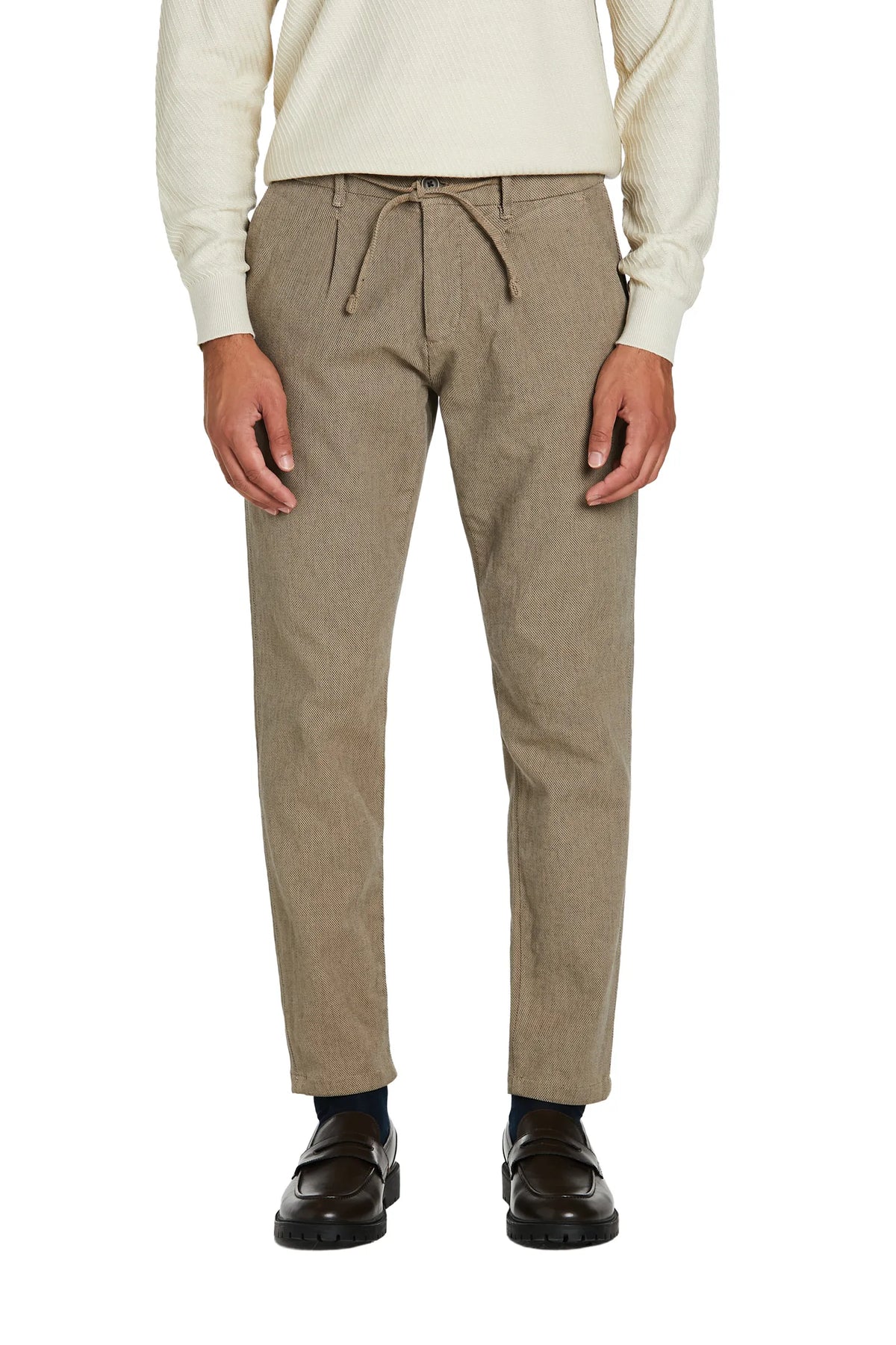 Pantalone tramato #colore_beige