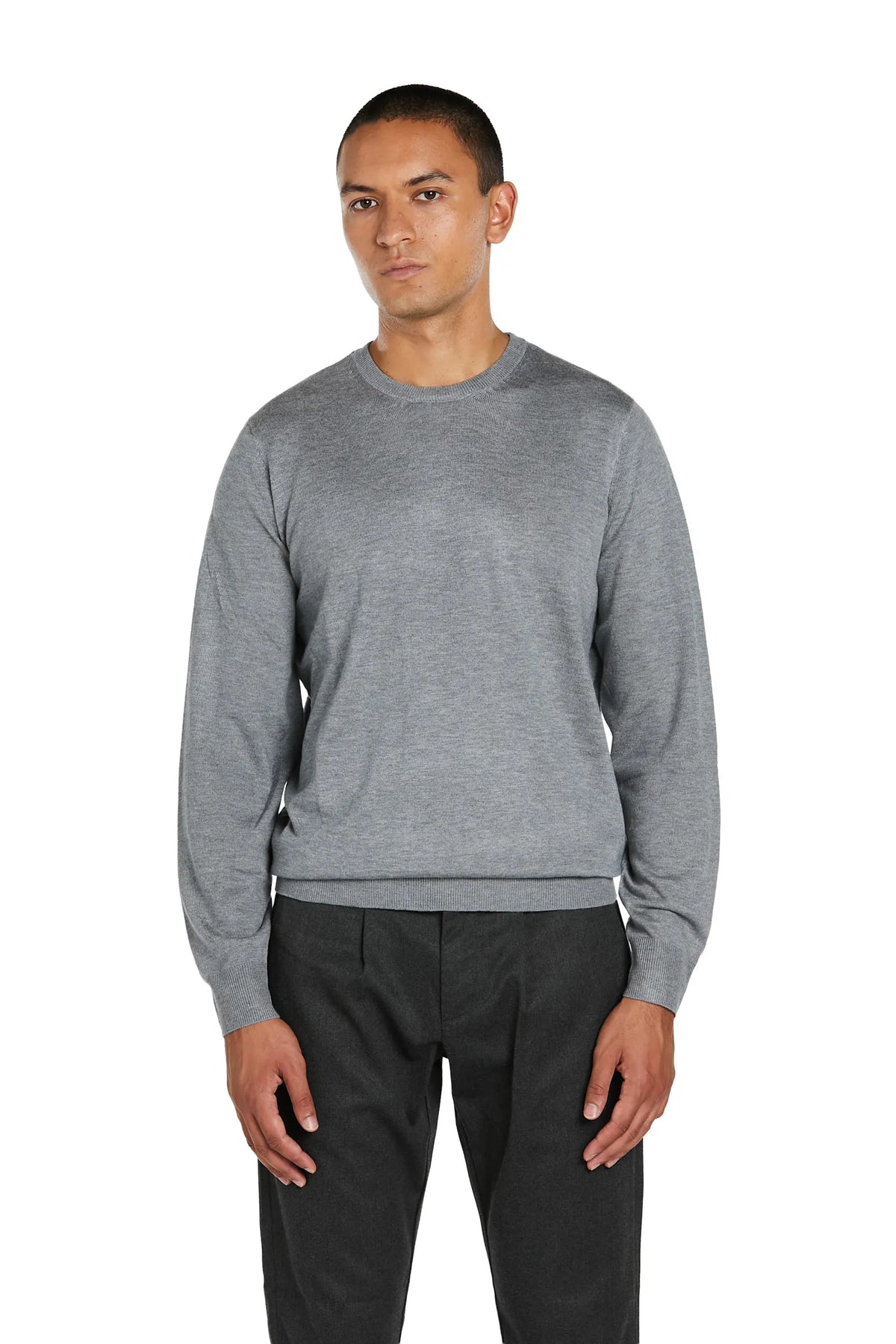 Maglia Girocollo lana merinos #colore_perla