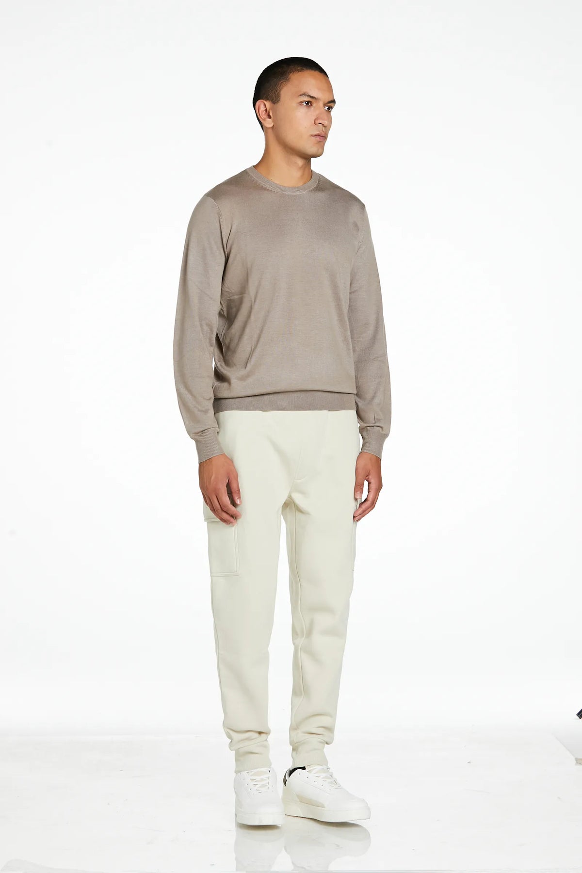 Maglia Girocollo lana merinos #colore_pietra