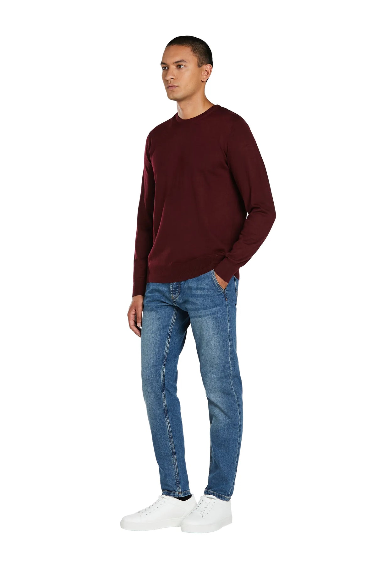 Maglia Girocollo lana merinos #colore_vino