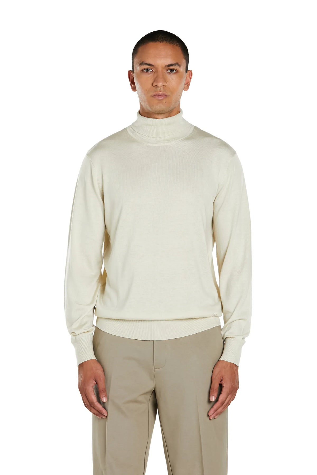 Maglione Dolcevita Lana Merinos #colore_crema