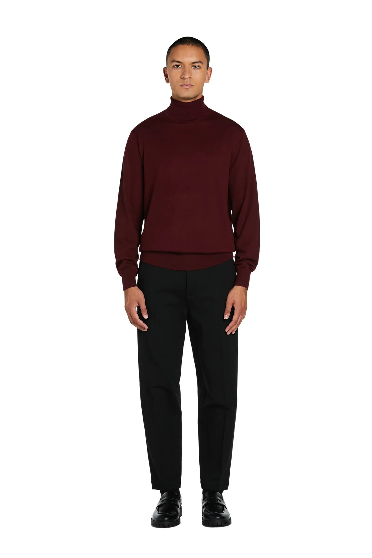 Maglione Dolcevita Lana Merinos #colore_vino