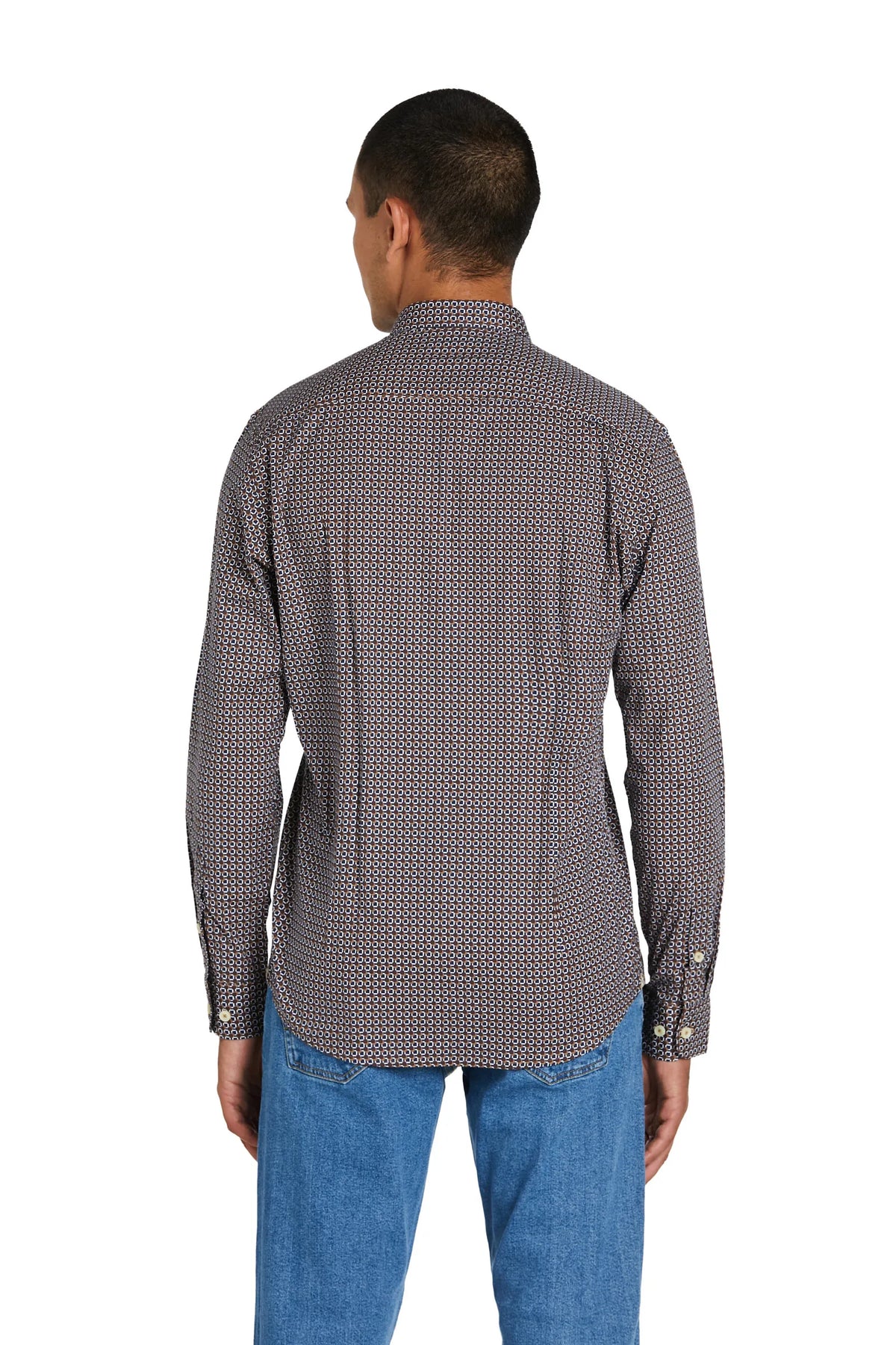 Camicia Uomo con Stampa Fantasia e Collo Italiano