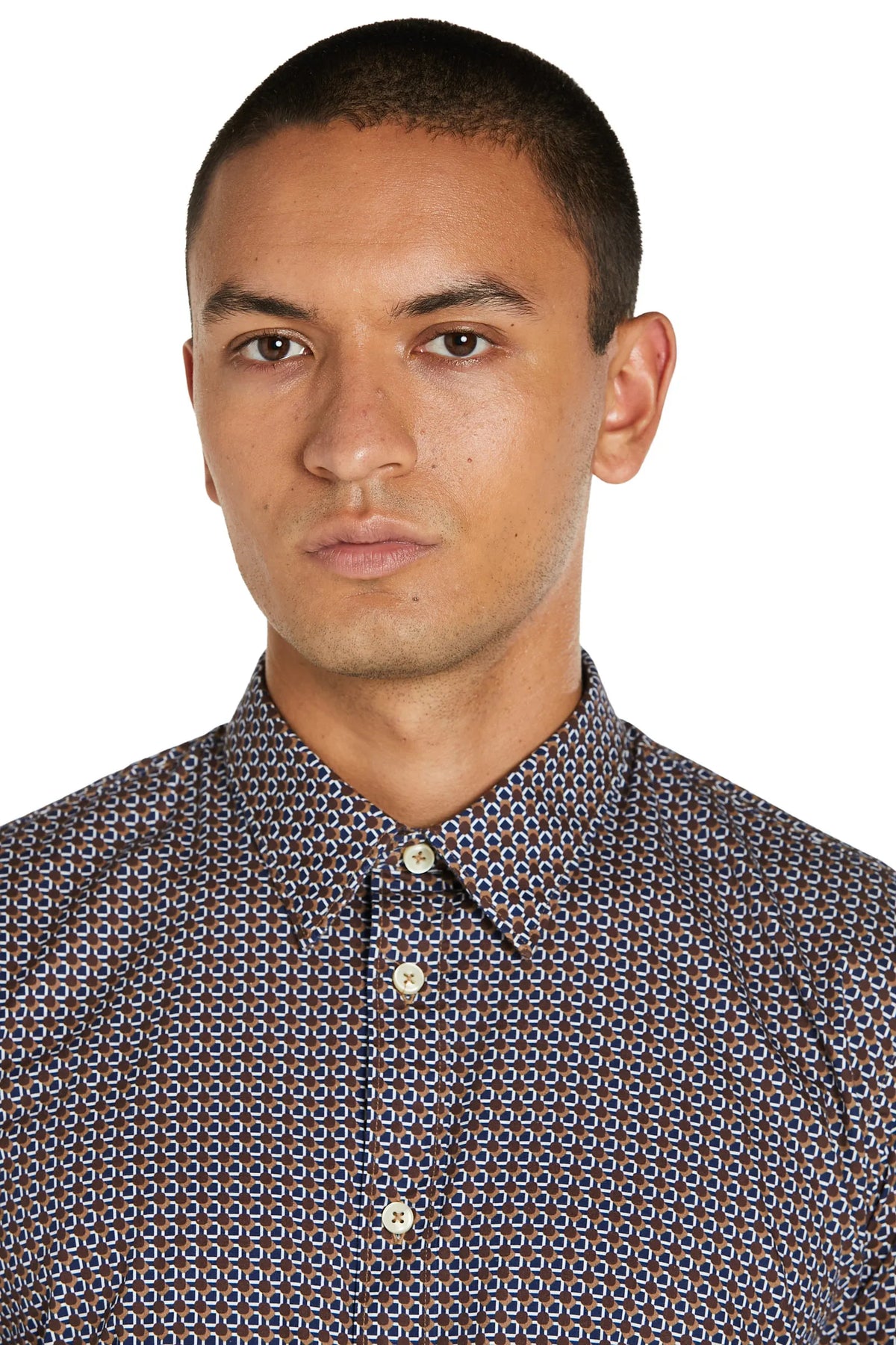 Camicia Uomo con Stampa Fantasia e Collo Italiano