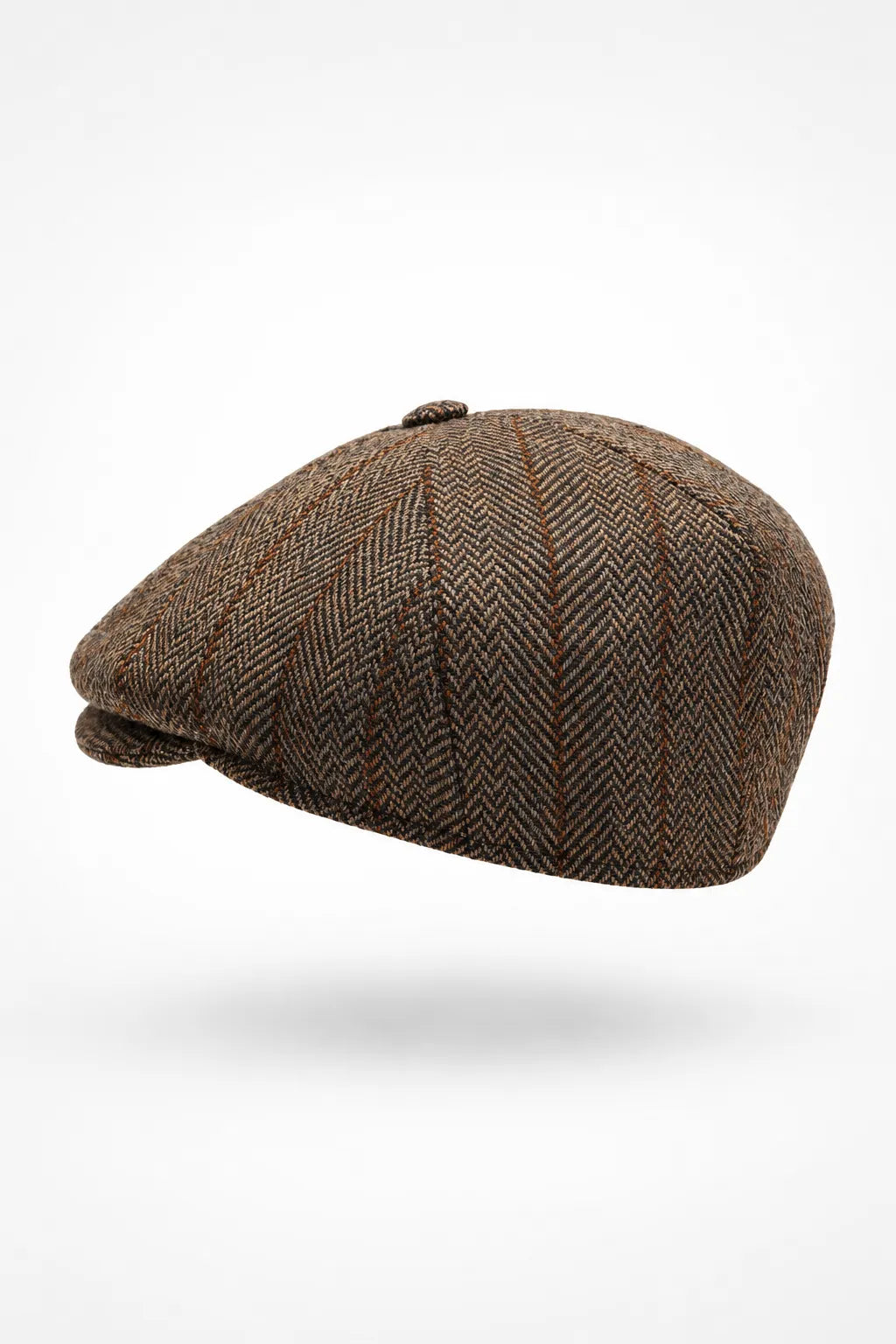 Coppola Uomo Herringbone Tabacco in Lana
