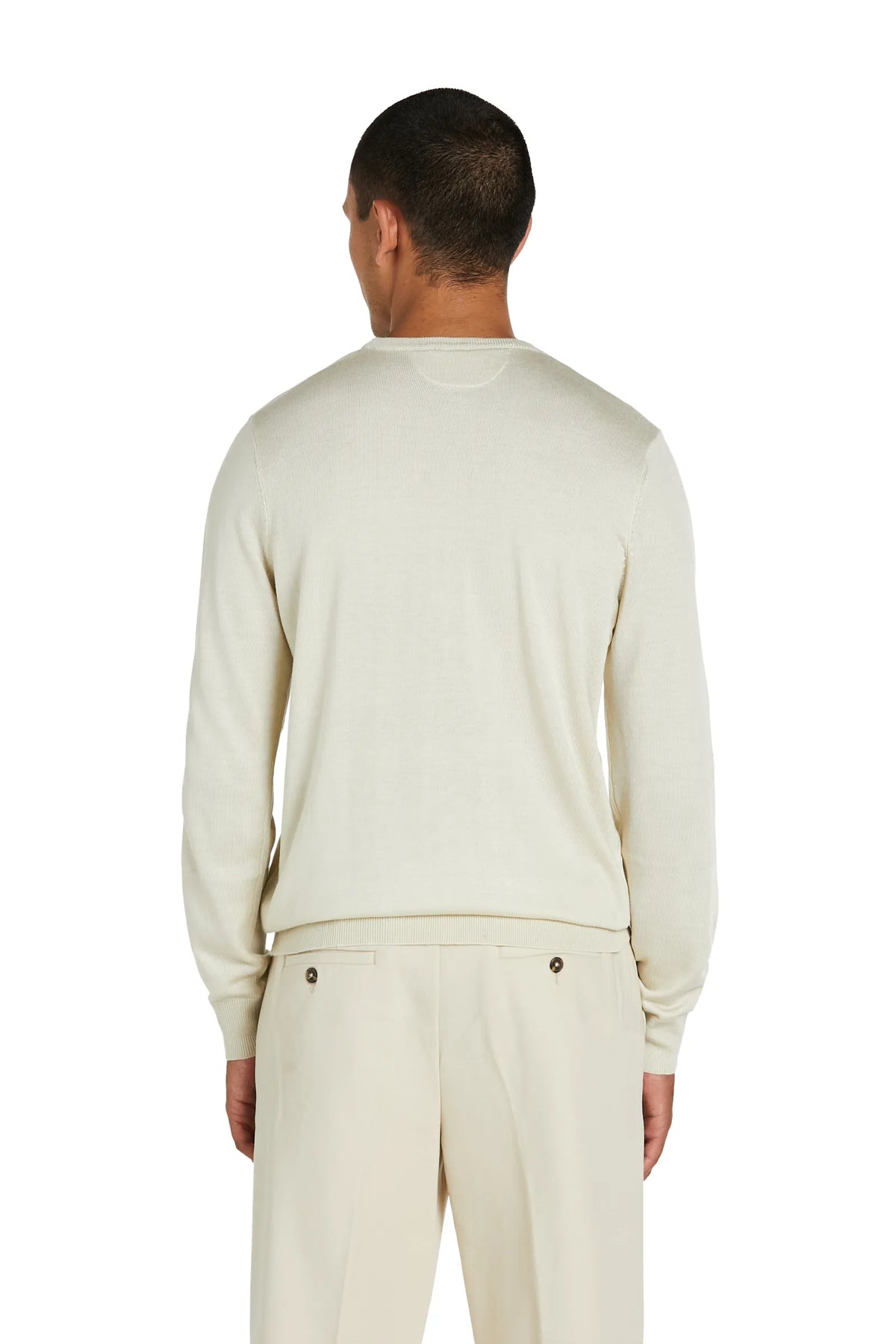 Maglia Girocollo lana merinos #colore_crema