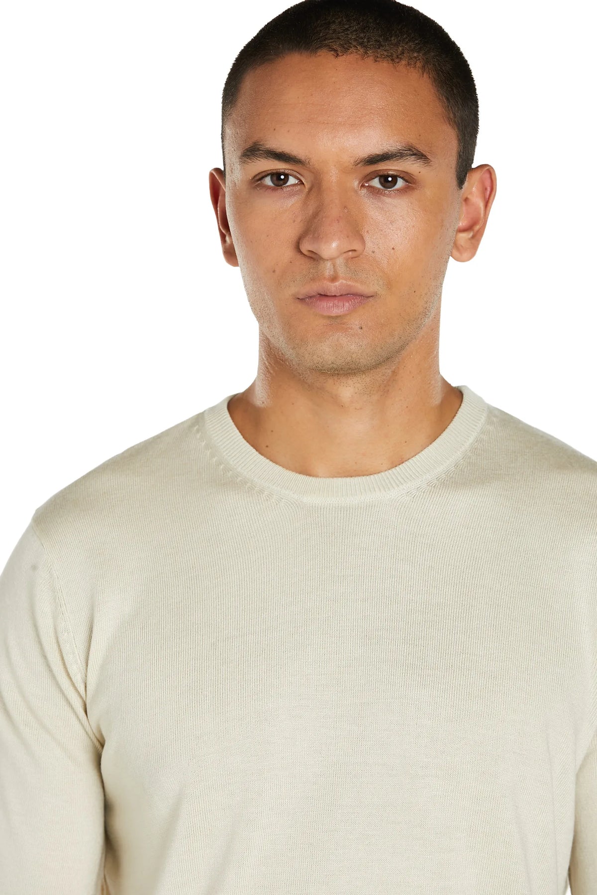 Maglia Girocollo lana merinos #colore_crema