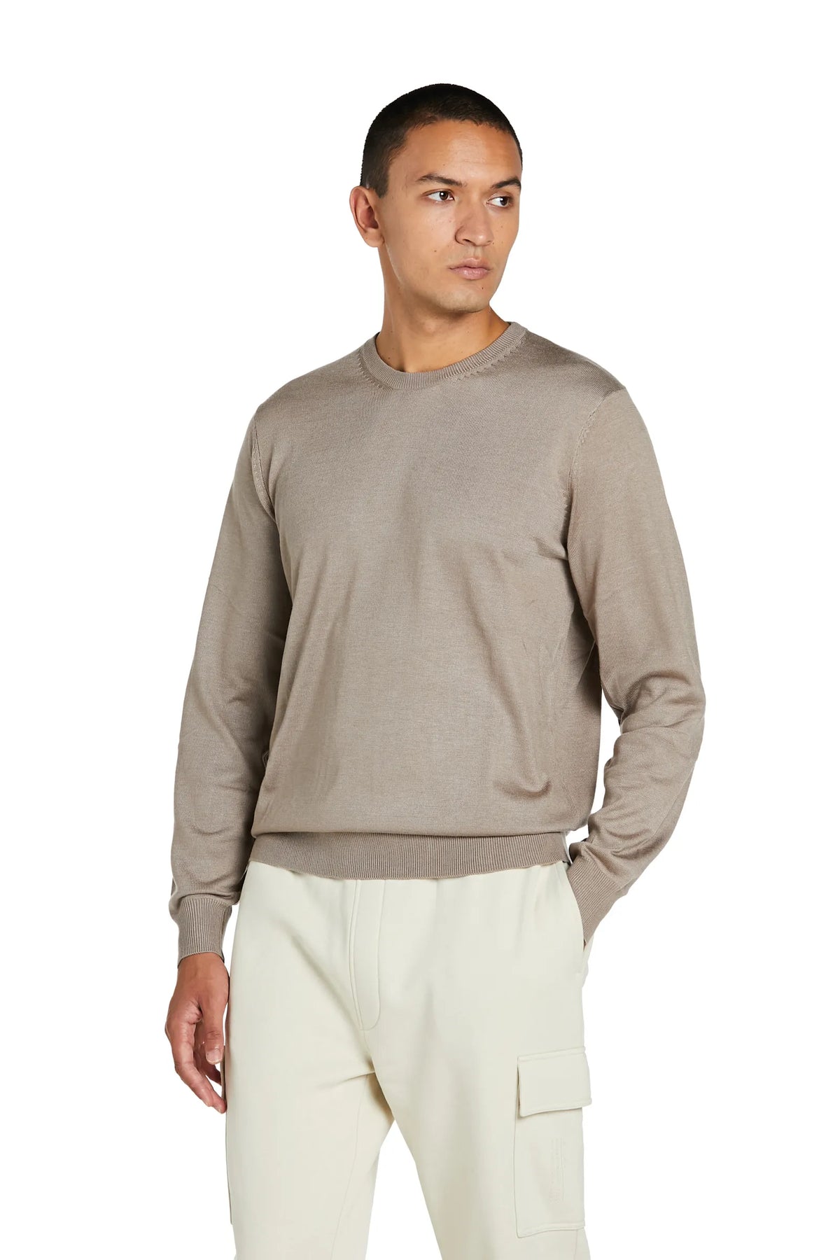 Maglia Girocollo lana merinos #colore_pietra
