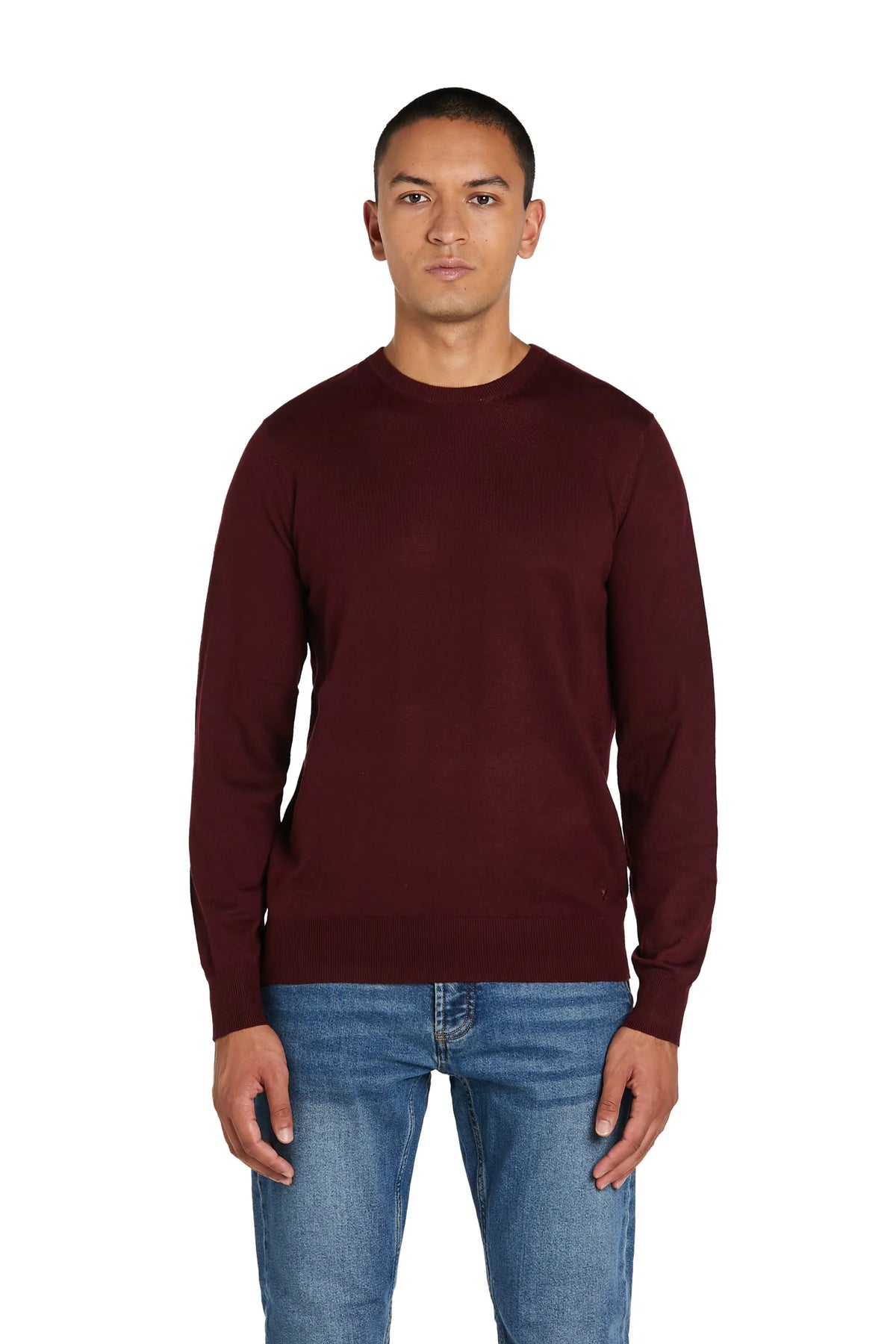 Maglia Girocollo lana merinos #colore_vino