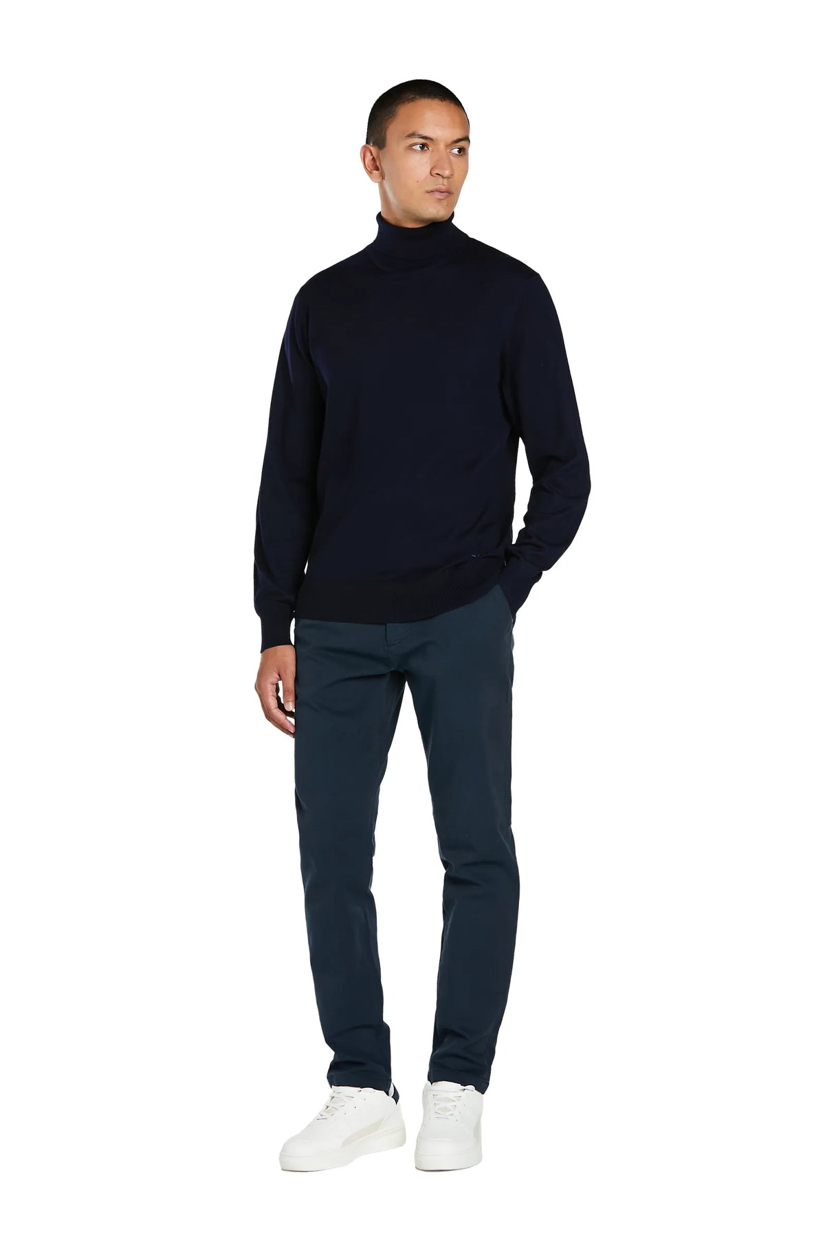 Maglione Dolcevita Lana Merinos #colore_blu