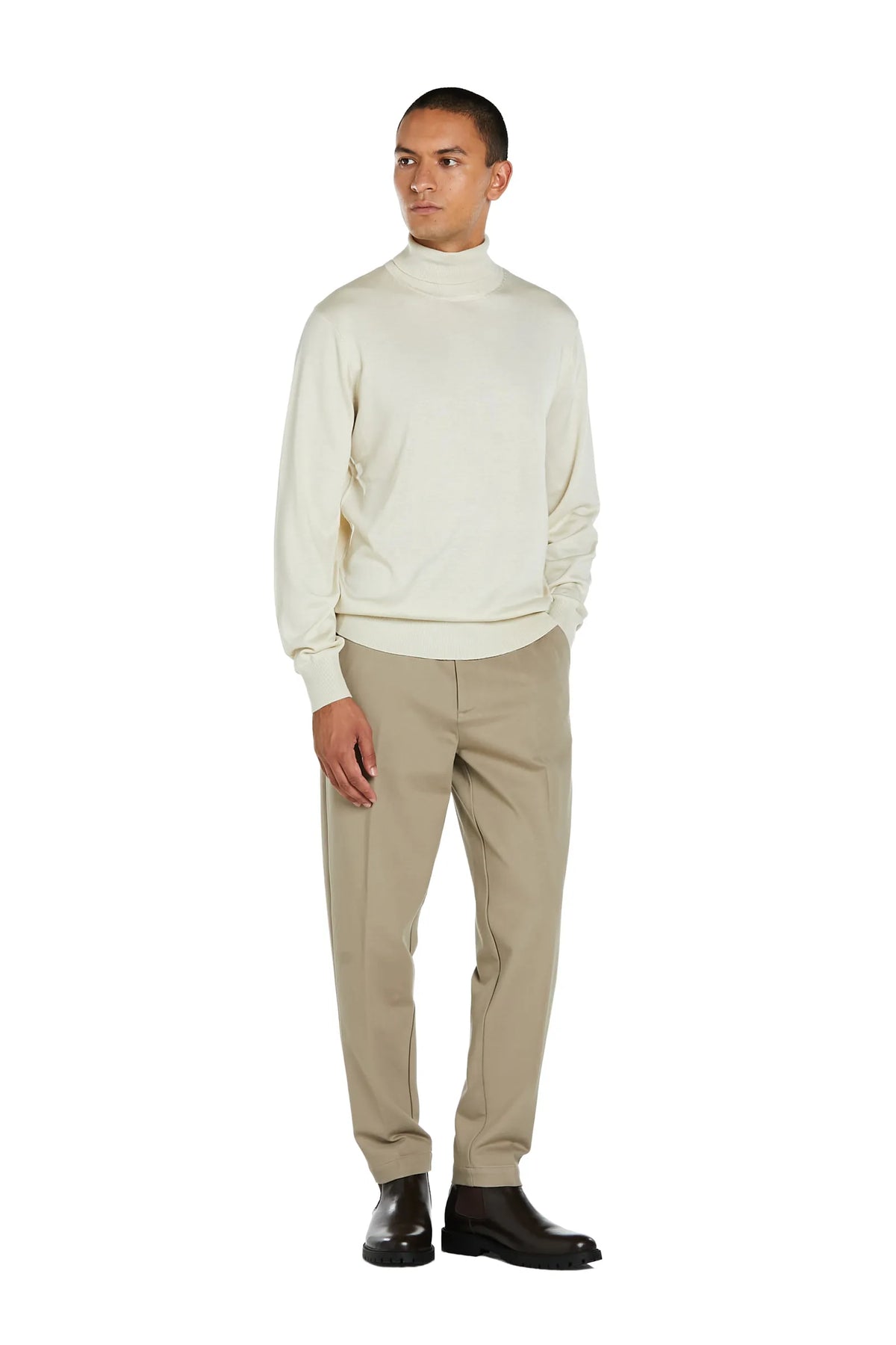 Maglione Dolcevita Lana Merinos #colore_crema