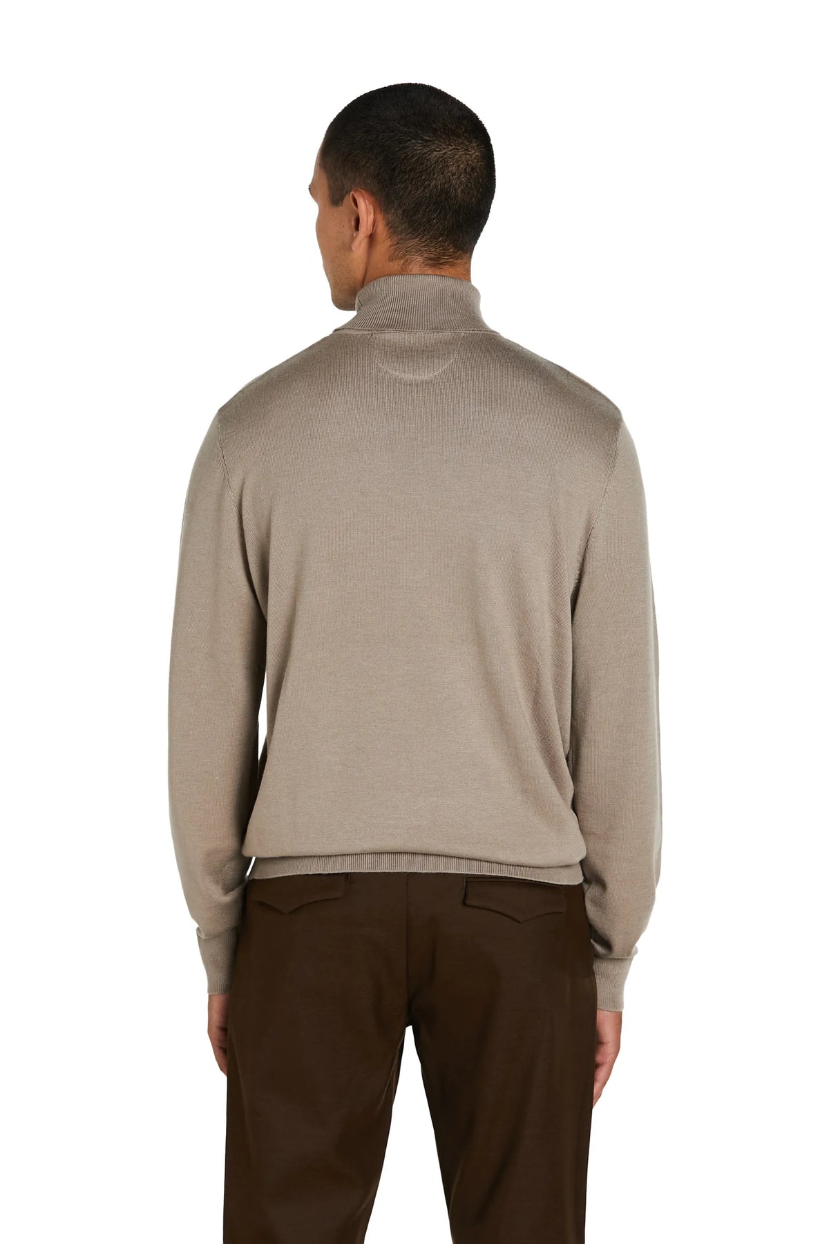 Maglione Dolcevita Lana Merinos #colore_pietra