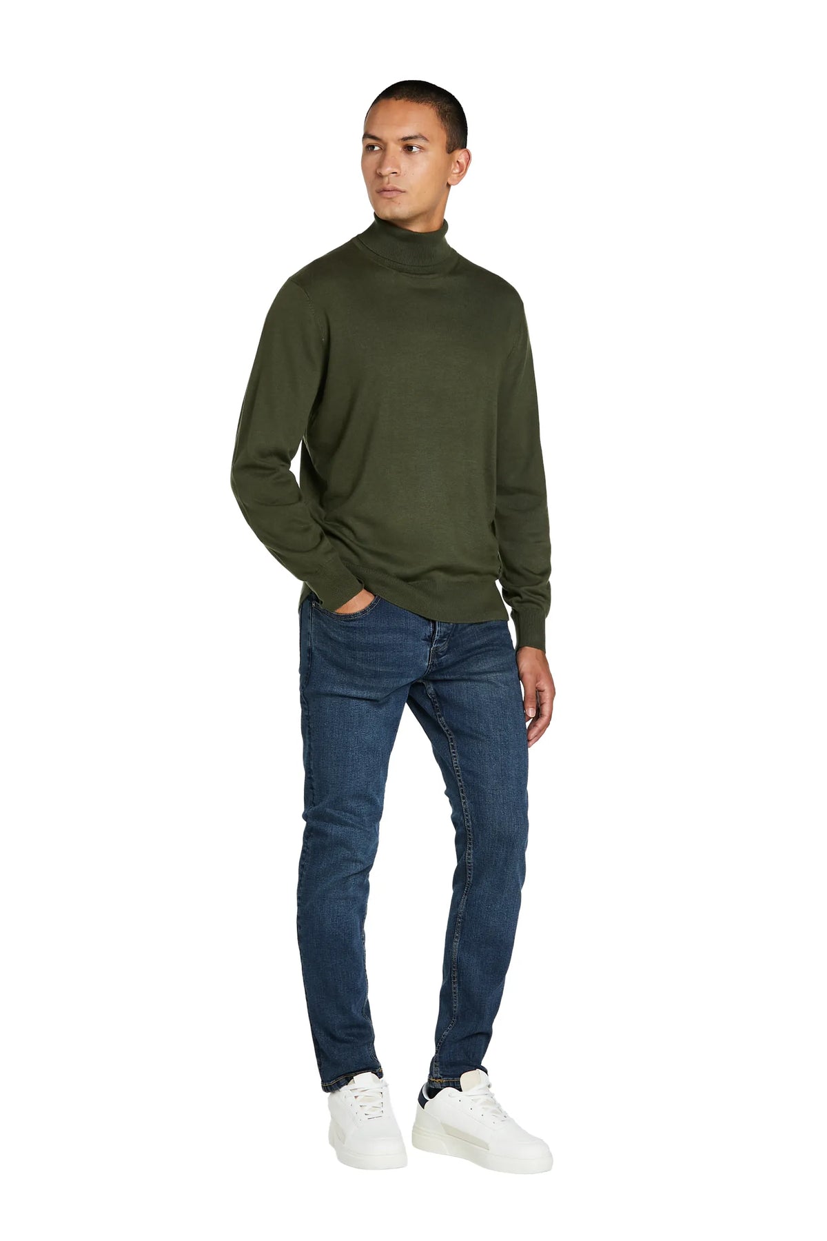 Maglione Dolcevita Lana Merinos #colore_verde