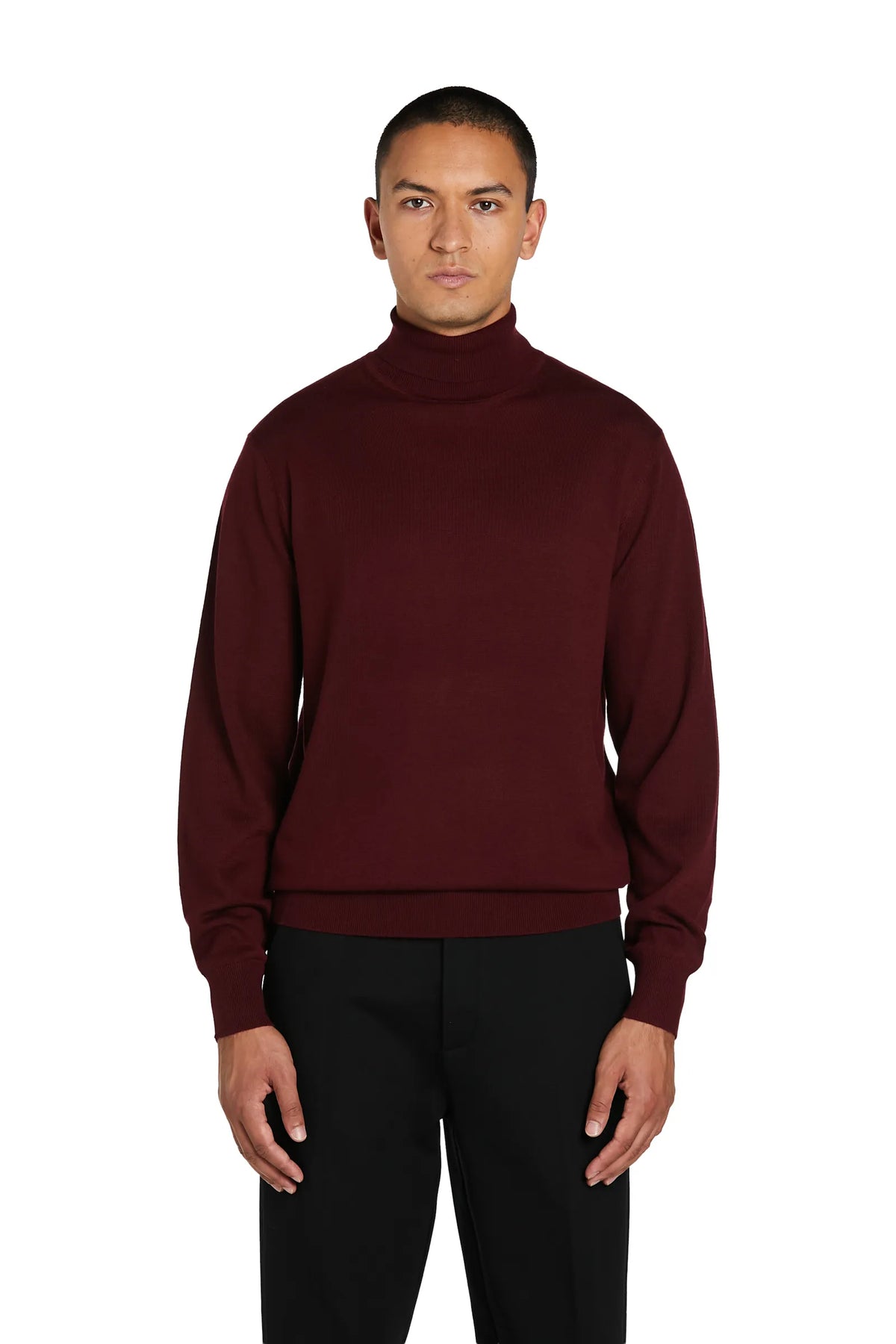 Maglione Dolcevita Lana Merinos #colore_vino