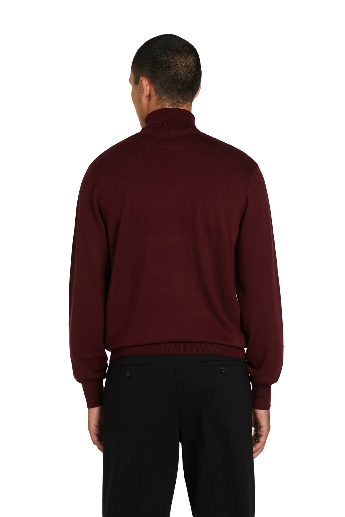 Maglione Dolcevita Lana Merinos #colore_vino