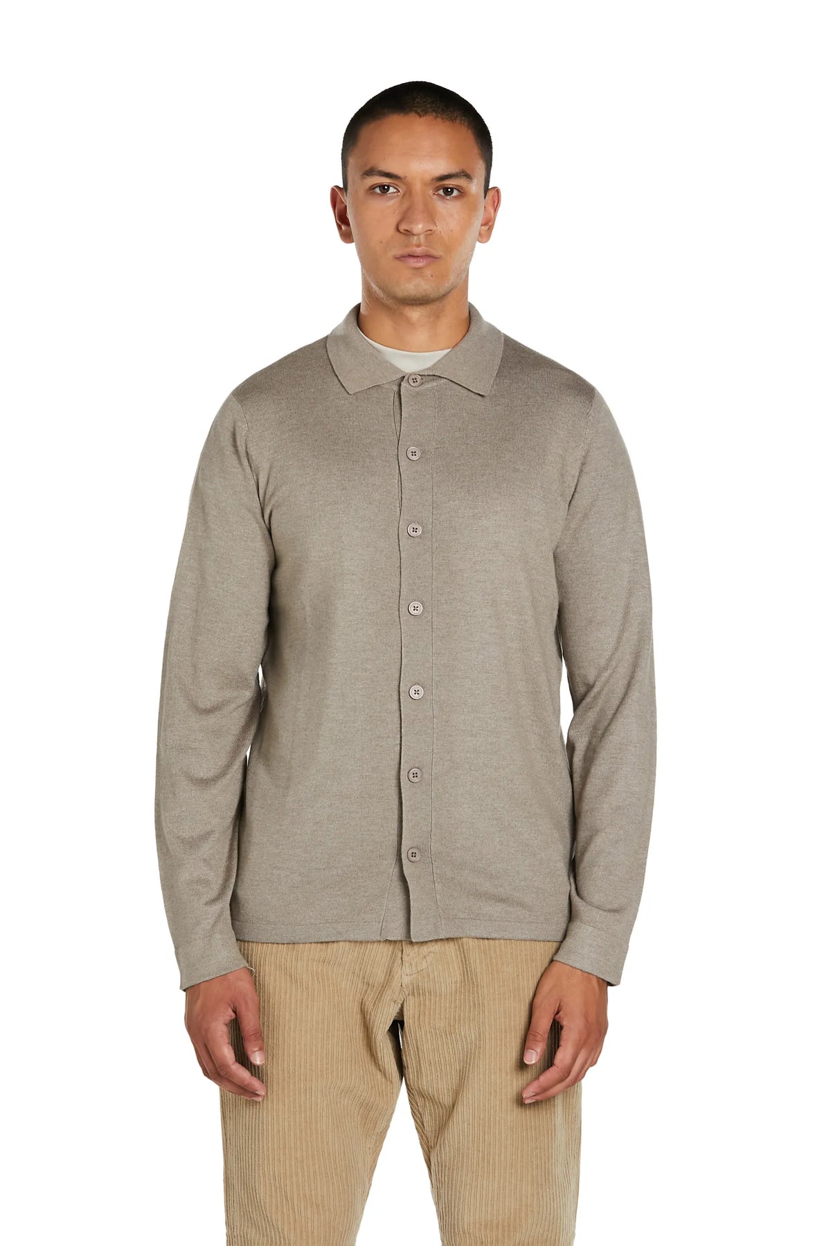 Maglia Camicia cashmere #colore_pietra