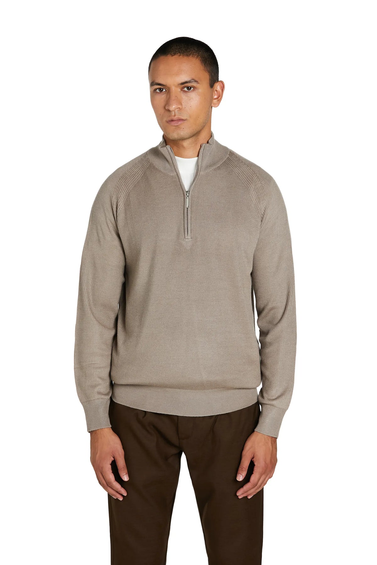 Maglia con Zip #colore_pietra