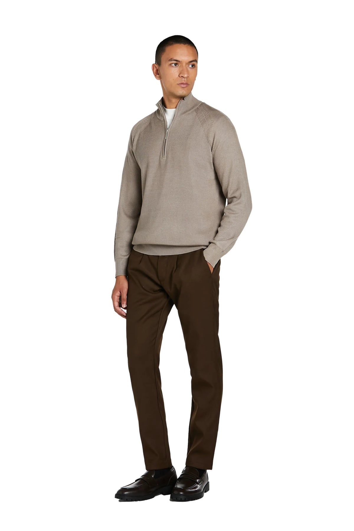 Maglia con Zip #colore_pietra