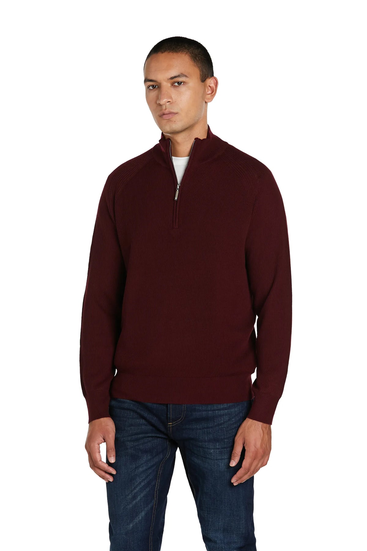 Maglia con Zip #colore_vino
