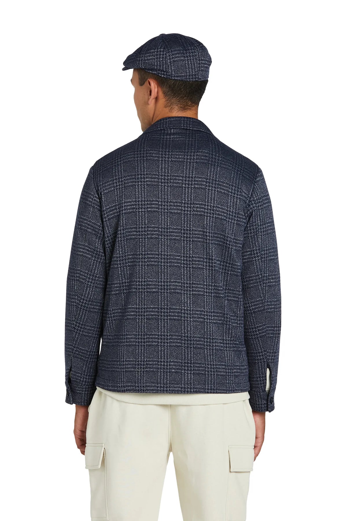 Giacca Camicia a Quadri Blu