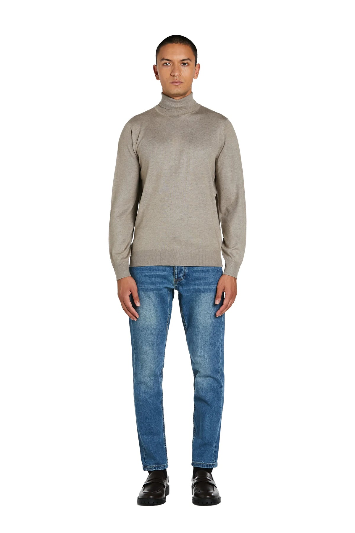 Maglione Dolcevita Basic #colore_pietra