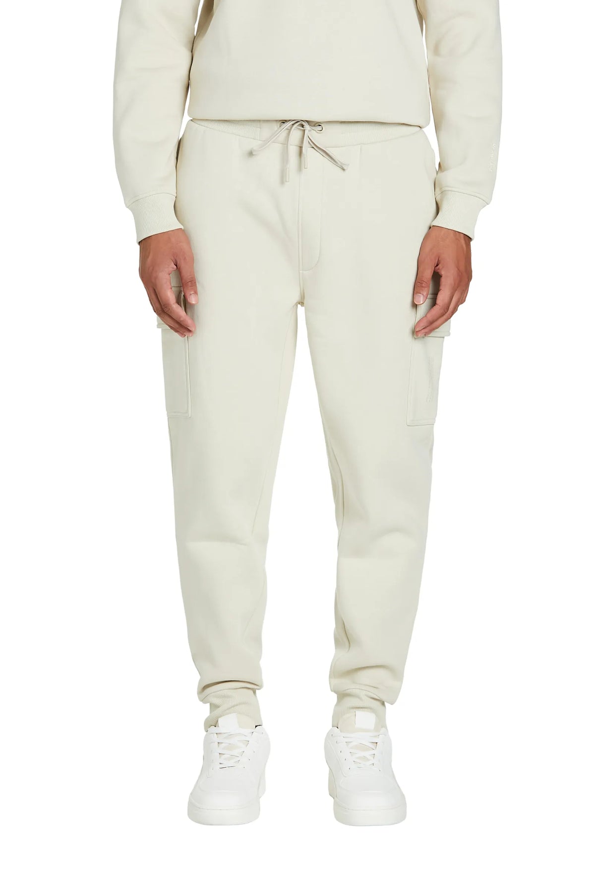 Pantaloni Cargo Felpa #colore_crema