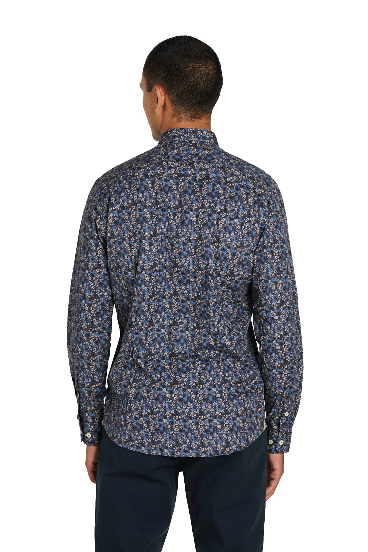 Camicia Uomo con Stampa a Fiori e Collo Italiano