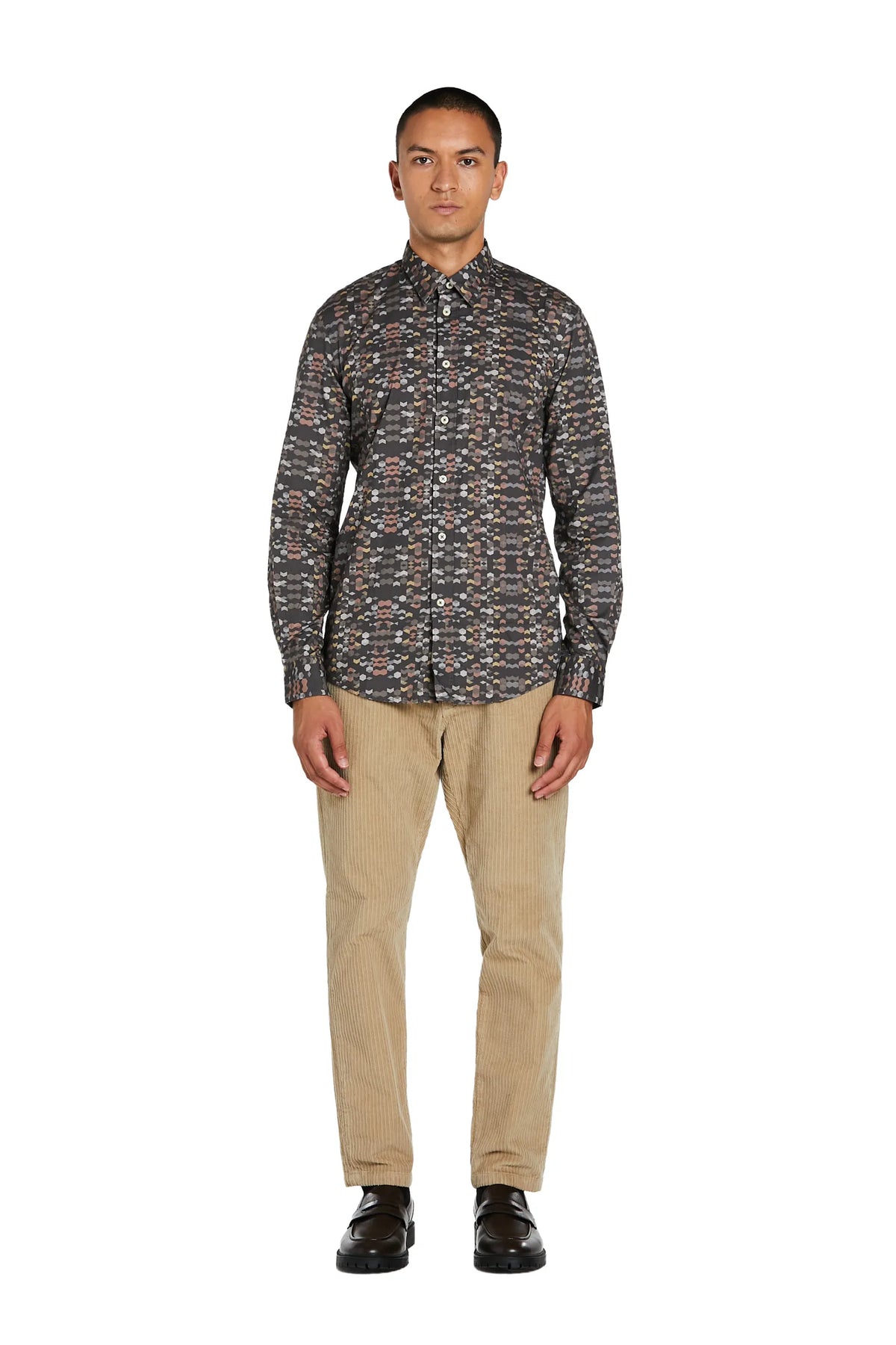 Camicia Uomo con Stampa 3D e Collo Italiano