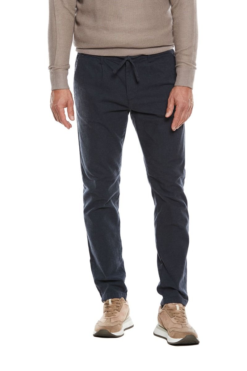 Pantalone da uomo con coulisse microfantasia/melange