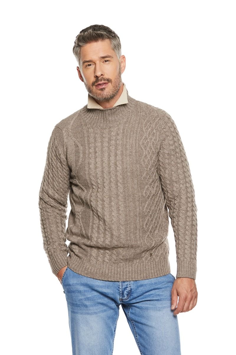 Maglia uomo lupetto con trecce