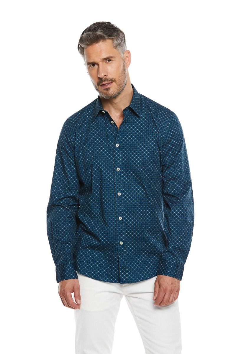 Camicia Uomo Stampata con Collo Italiano